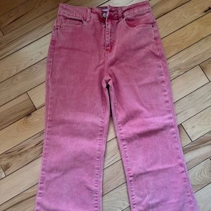 Zenana denim Blush crop pant